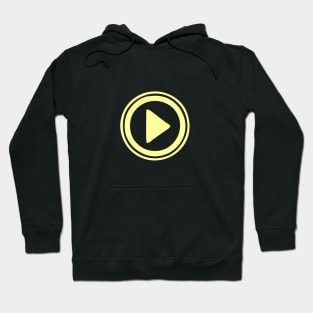 Yellow Play button. Just click me, please! Hoodie